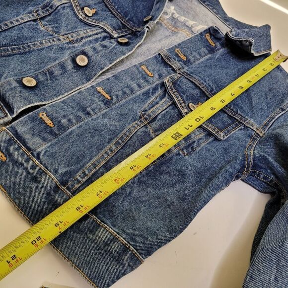 BRANDY MELVILLE x JOHN GALT Darling embroidered denim Jean jacket S SMALL LK NEW - Picture 2 of 8